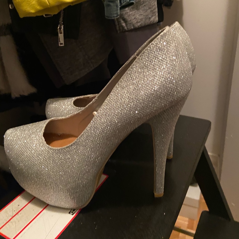 Glitter platform high heels